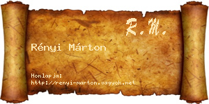 Rényi Márton névjegykártya
