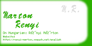 marton renyi business card